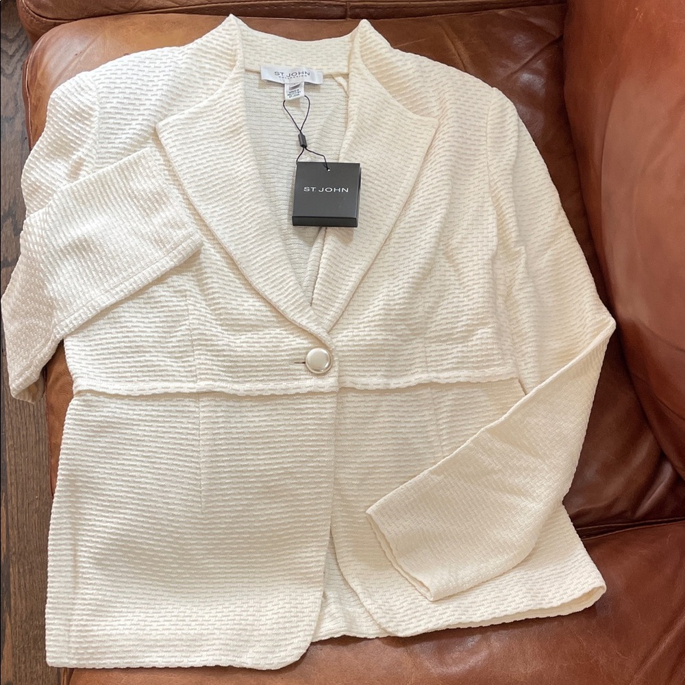 St John knit cream blazer